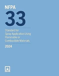 NFPA 33 standard book cover for spray application using flammable or combustible materials, 2024 edition, onlinebookdeals.