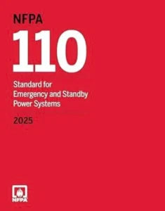 NFPA 110 standard book for emergency and standby power systems, 2025 edition, published by onlinebookdeals.
