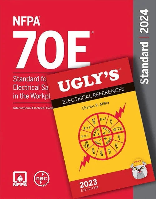 NFPA 70E 2024 Standard and Ugly's Electrical References 2023 Edition for electrical safety and technical reference