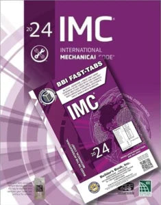 ICC IMC 2024 Edition book with fast tabs, featuring the International Mechanical Code, designed for easy reference and durability.