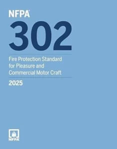 NFPA 302 Fire Protection Standard for Pleasure book cover, NFPA branded publication on fire safety standards.