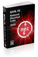 NFPA 70 National Electrical Code 2020 book cover with red burst design and NEC logo