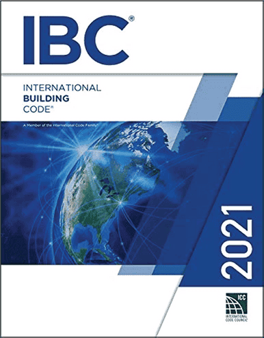 Illustration from the IBC 2021 International Building Code ICC Series, 1st Edition, showing building safety and construction guidelines.