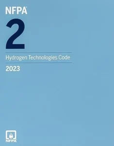 NFPA 2 Hydrogen Technologies Code 2023 edition book cover, NFPA standards on hydrogen safety and technology.