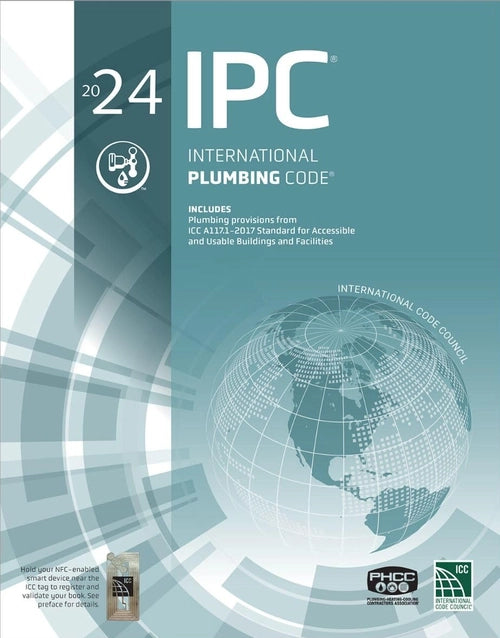 ICC International Plumbing Code 2024 book by onlinebookdeals, showing the cover with title and branding.
