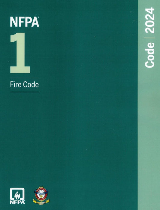 NFPA 1 Fire Code 2024 Edition book by NFPA, featuring a white cover with red and black text and NFPA branding.