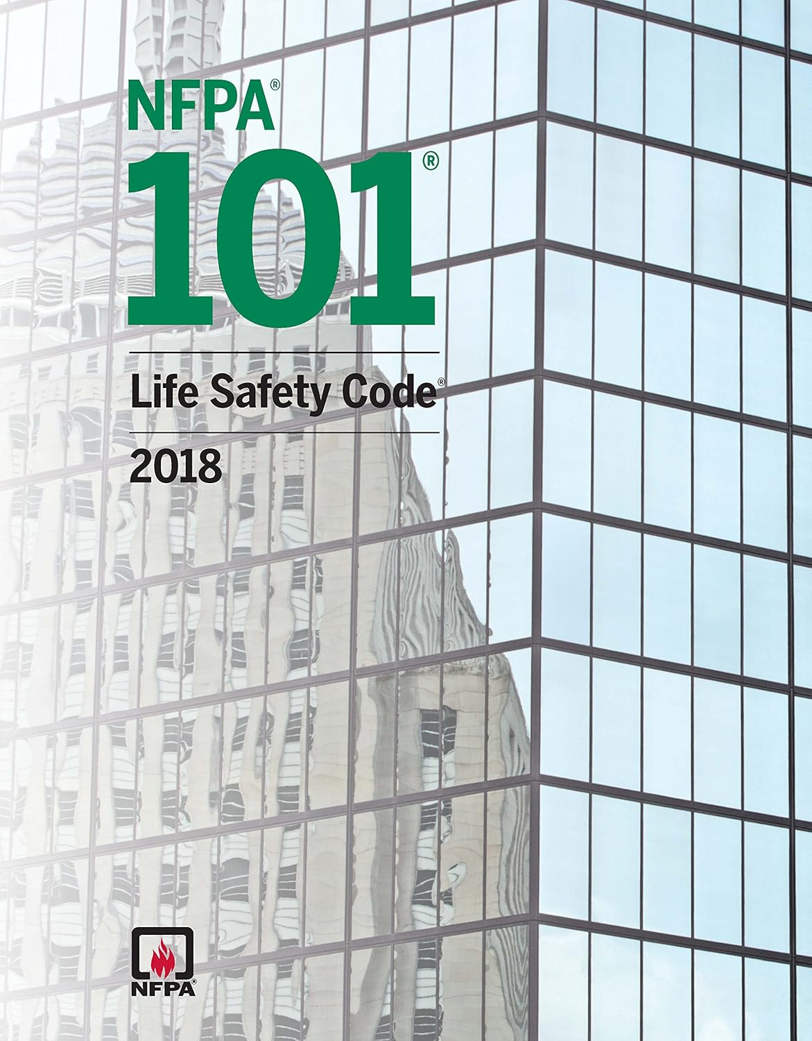NFPA 101 Life Safety Code 2018 edition book by NFPA, featuring a blue cover with white and red text and NFPA logo.