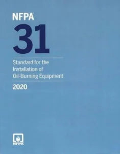NFPA 31 standard book cover for the installation of oil burning equipment, 2020 edition, published by onlinebookdeals.