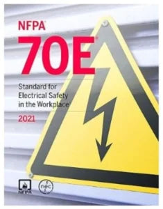 NFPA 70E Standard for Electrical Safety in the Workplace 2021 Edition book cover with ISBN 978-1455926244, onlinebookdeals.