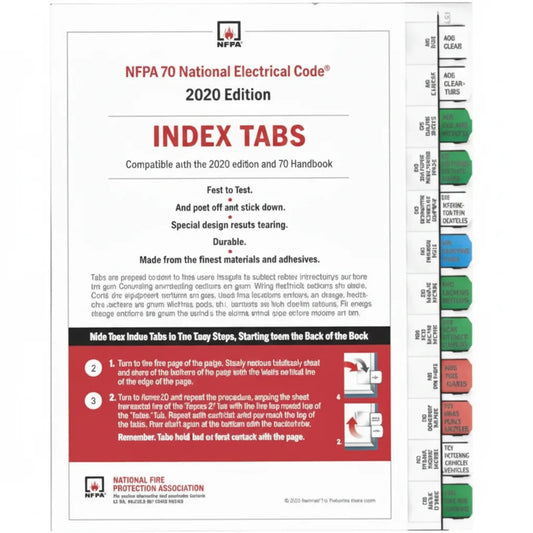 National Fire Protection Association NFPA 70, National Electrical Code (NEC) Self-Adhesive Index Tabs 2026 - onlinebookdeals
