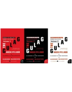 Comic book series of The Gulag Archipelago volumes 1, 2, and 3, featuring detailed illustrations and title text.